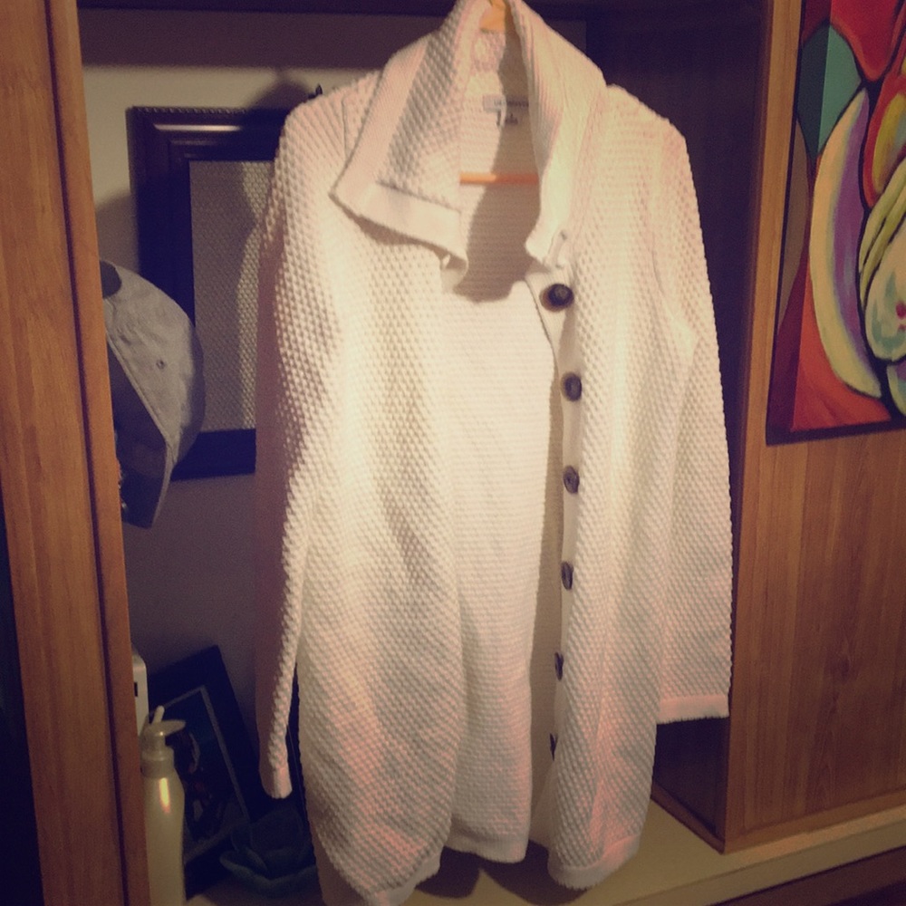 White cardigan